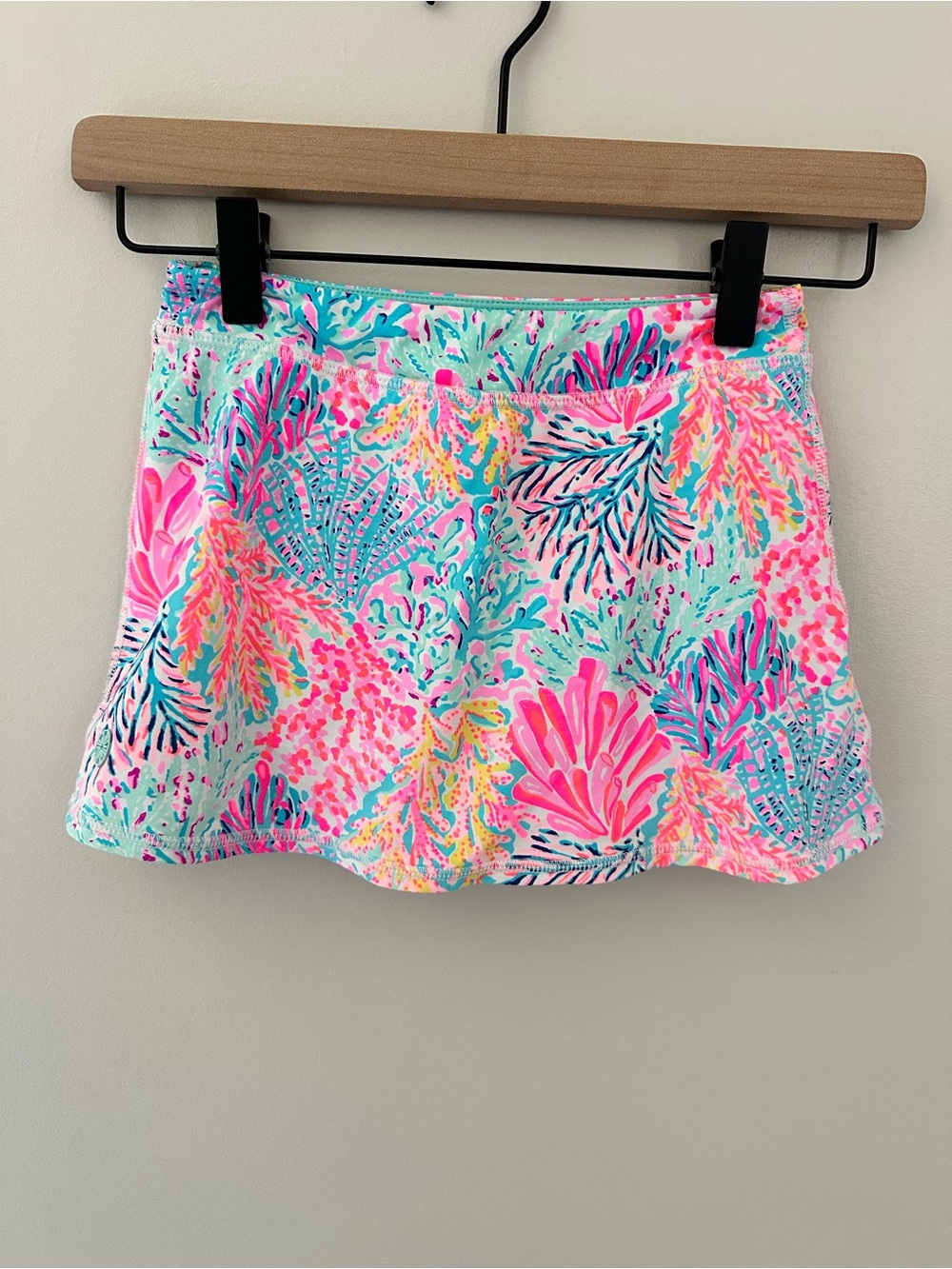 Lilly Pulitzer Luxletic Girls Mini Aila Skort Splashdance UPF 50+ Sz M, 6-7